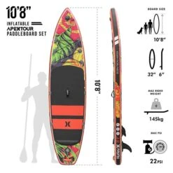 Hurley ApexTour Midnight Tropics 10' 8" Inflatable Paddleboard Set -Cheap Surfboards Store hurley apextour midnight tropics paddleboard key features