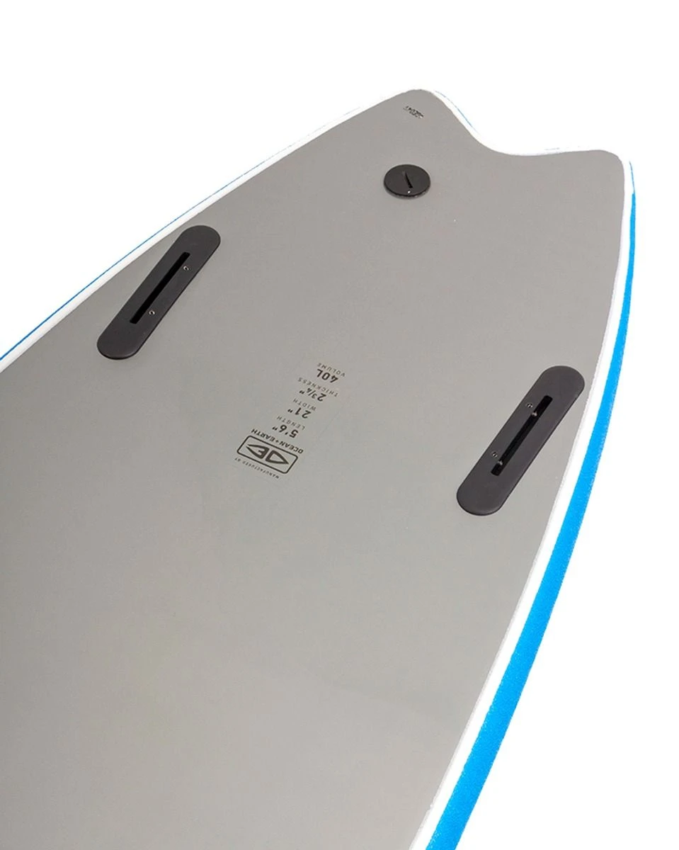 Ocean & Earth 6ft 6 Mr Ezi Rider Twin Fin Foam Surfboard - Blue 4 Ocean & Earth 6ft 6 Mr Ezi Rider Twin Fin Foam Surfboard - Blue - Image 2