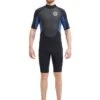 OA Classic 3/2mm Mens Shorty Wetsuit 2023 - Black / Blue -Cheap Surfboards Store oa mens 32 shorty1