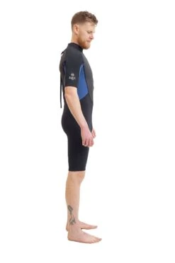 OA Classic 3/2mm Mens Shorty Wetsuit 2023 - Black / Blue -Cheap Surfboards Store oa mens 32 shorty2