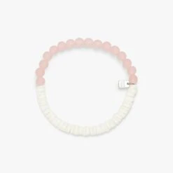 Pura Vida Puka Shell And Frosted Bead Stretch Bracelet - Pink