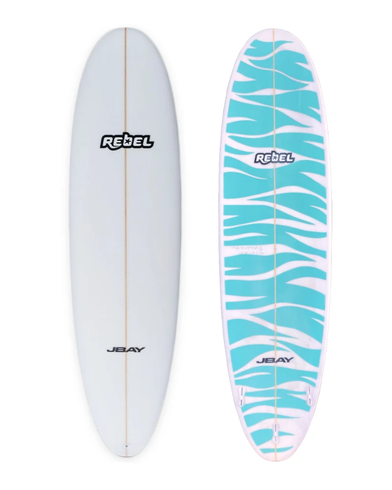 Rebel Mini Mal 7ft 2 PU Surfboard - Clear/Seagreen Design 4 Rebel Mini Mal 7ft 2 PU Surfboard - Clear/Seagreen Design - Image 2