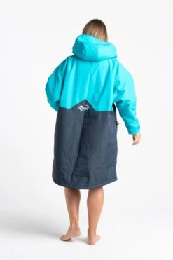 Robie Robes Dry-Series Recycled Long Sleeve Changing Robe - India Ink/Blue Atoll -Cheap Surfboards Store robierobes dryseries small iiba 3 1296x