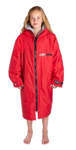 Dryrobe Advance Kids Long Sleeve - Age 10-13 - Red/Grey