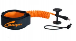 Paipo Deluxe Bicep Coiled Bodyboard Leash - Orange