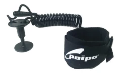 Paipo Deluxe Wrist Coiled Bodyboard Leash - Black