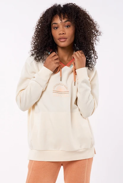 Rip Curl Surf Revival Womens Hooded Striped Fleece - Off White 3 Rip Curl Surf Revival Womens Hooded Striped Fleece - Off White