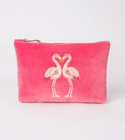 Elizabeth Scarlett Flamingo Mini Pouch - Blush Pink
