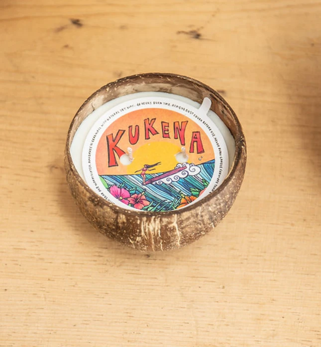 Kukena Light Offshore Coconut Bowl Candle - Brown 3 Kukena Light Offshore Coconut Bowl Candle - Brown