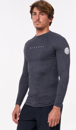 Rip Curl Dawn Patrol Perf Long Sleeve Mens UV Tee - Black Marled