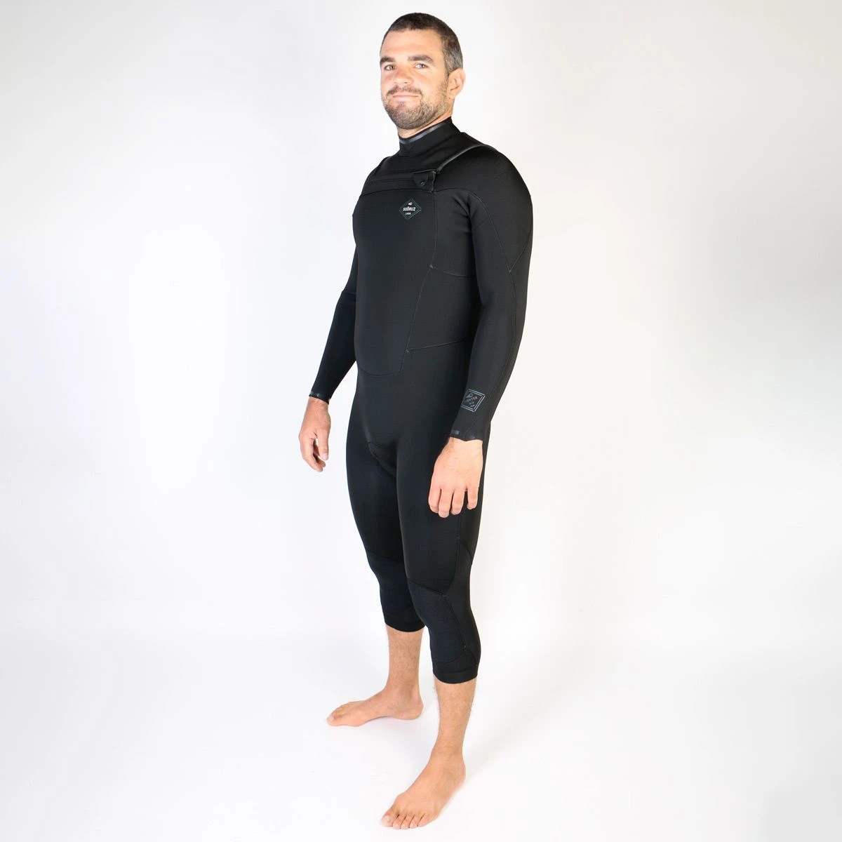 Sooruz Fighter Semidry 3/2mm Mens Chest Zip Long Sleeve Cut Wetsuit 2023 - Black 5 Sooruz Fighter Semidry 3/2mm Mens Chest Zip Long Sleeve Cut Wetsuit 2023 - Black - Image 3