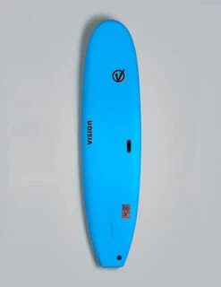 Vision VCT Shoot Out 7'6" Softboard - Cyan/Warm Red Ripple -Cheap Surfboards Store shootout70 cyan warmred deck 720x