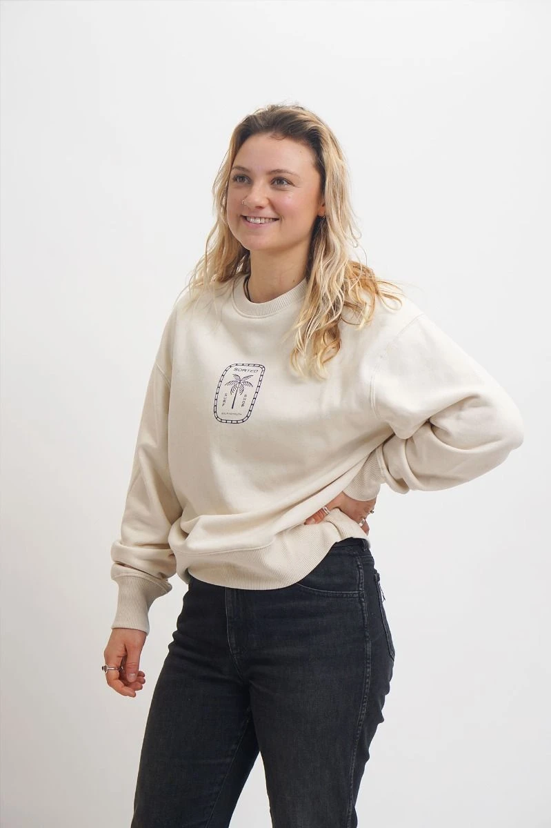 Sorted Surf Shop Relaxed Sweater - Cream 5 Sorted Surf Shop Relaxed Sweater - Cream - Image 3