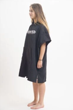 Sorted Surf Premium Hooded Kids Changing Robe - Black -Cheap Surfboards Store sorted robie kids2