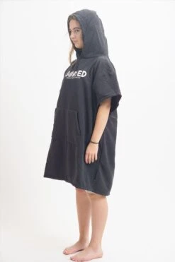 Sorted Surf Premium Hooded Kids Changing Robe - Black -Cheap Surfboards Store sorted robie kids3