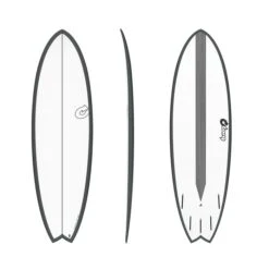 Torq Tet Mod Fish Carbon Strip Colour Surfboard - Graphite