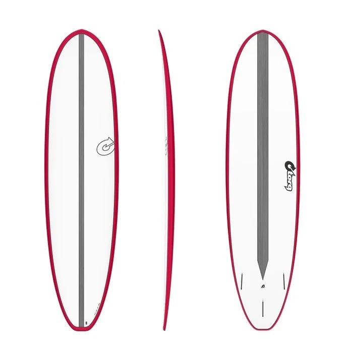 Torq Ted Mod Fun V+ Carbon Strip Colour Surfboard - Red 3 Torq Ted Mod Fun V+ Carbon Strip Colour Surfboard - Red