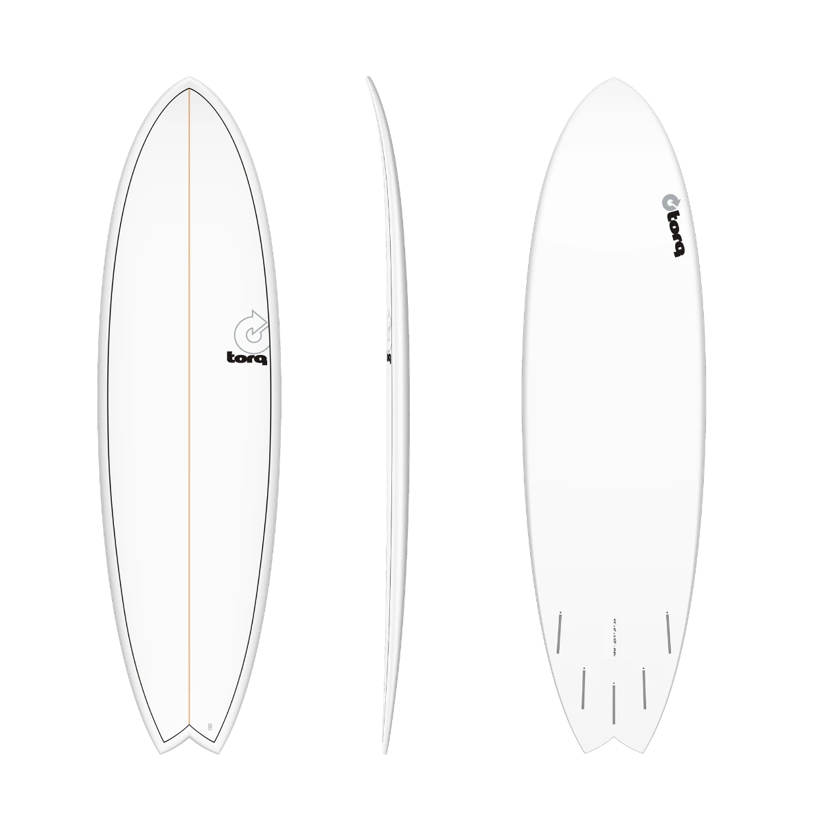 Torq MOD Fish Surfboard - White Pinline 3 Torq MOD Fish Surfboard - White Pinline