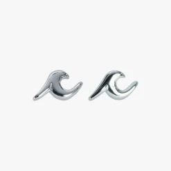 Pura Vida Wave Stud Earrings - Silver