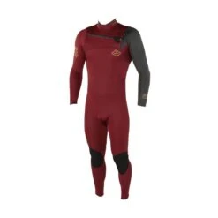 Sooruz FIGHTER 5/4/3mm Mens Chest Zip Full Winter Wetsuit 2023 - Wine