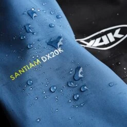 Yak Santiam Unisex Drysuit - Black/Blue -Cheap Surfboards Store yak santiam drysuit close up